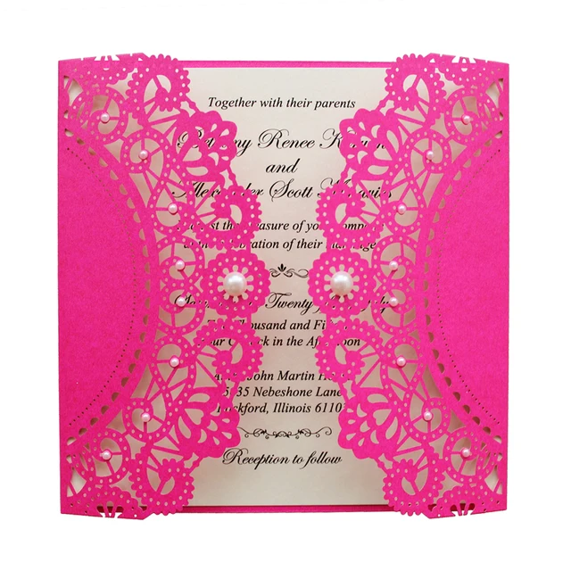 Hot Pink Wedding Invitations S Birthday Invitation Set Of 50 In Hot Pink Wedding Invitations S Birthday Invitation Set Of 50