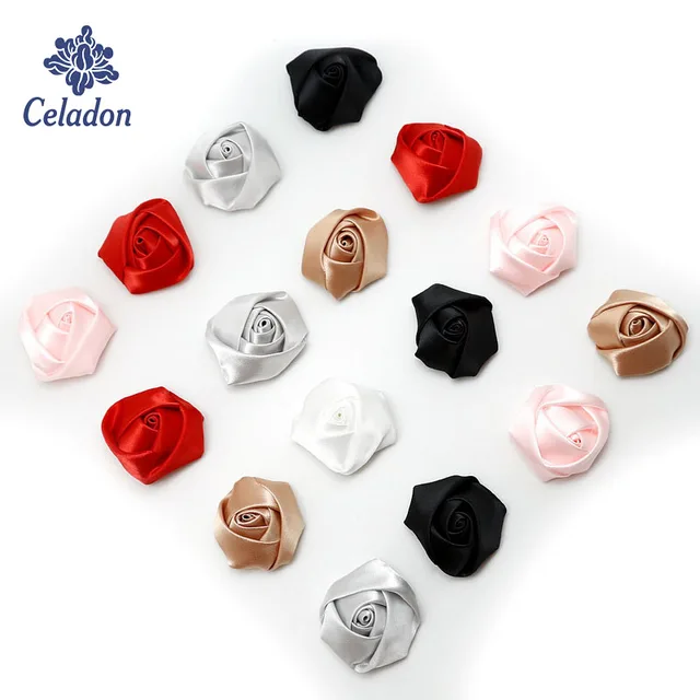 10pcs 40mm Artificial Mini Silk Rosettes Fabric Flowers Head Making Handmade Satin Ribbon Roses DIY Craft 10pcs 40mm Artificial Mini Silk Rosettes Fabric Flowers Head Making Handmade Satin Ribbon Roses DIY Craft