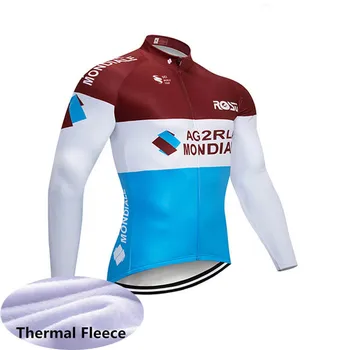 

2019 Men winter thermal fleece cycling clothing Road bike jersey long sleeves shirt MTB bicycle clothing sports uniform Y072406