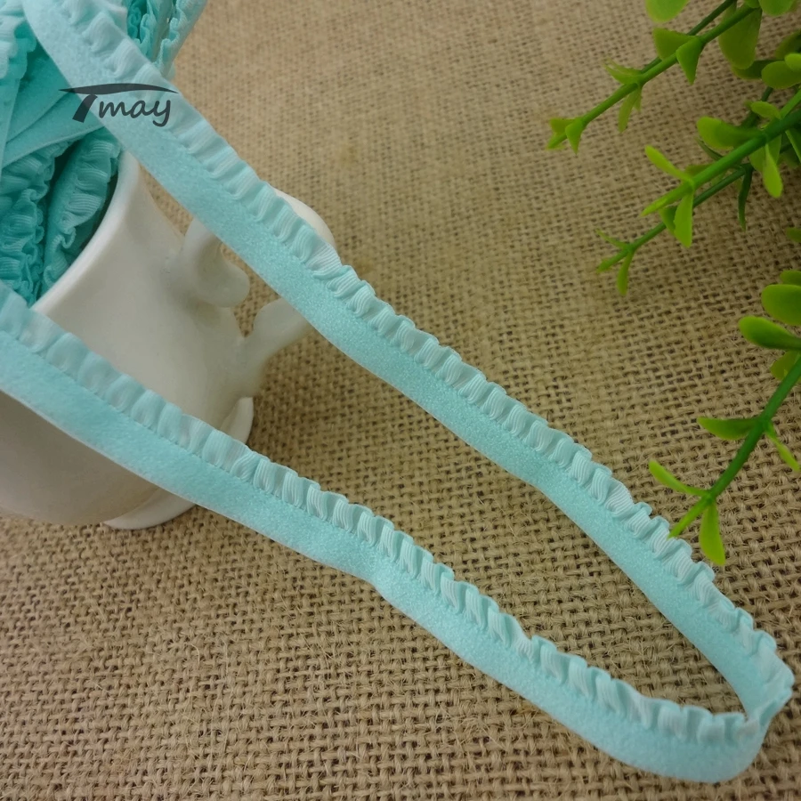 

#1157 Thick Top Quality Soft Elastic Band 4yards/lot Lace Trim Stretch Baby Girls Hair Band Skirts Edge Ruffle Ribbon Small