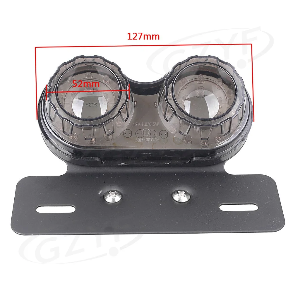 E-mark Universal Intergrated LED Turn Turning Signal Brake Tail Light License Plate Smoke