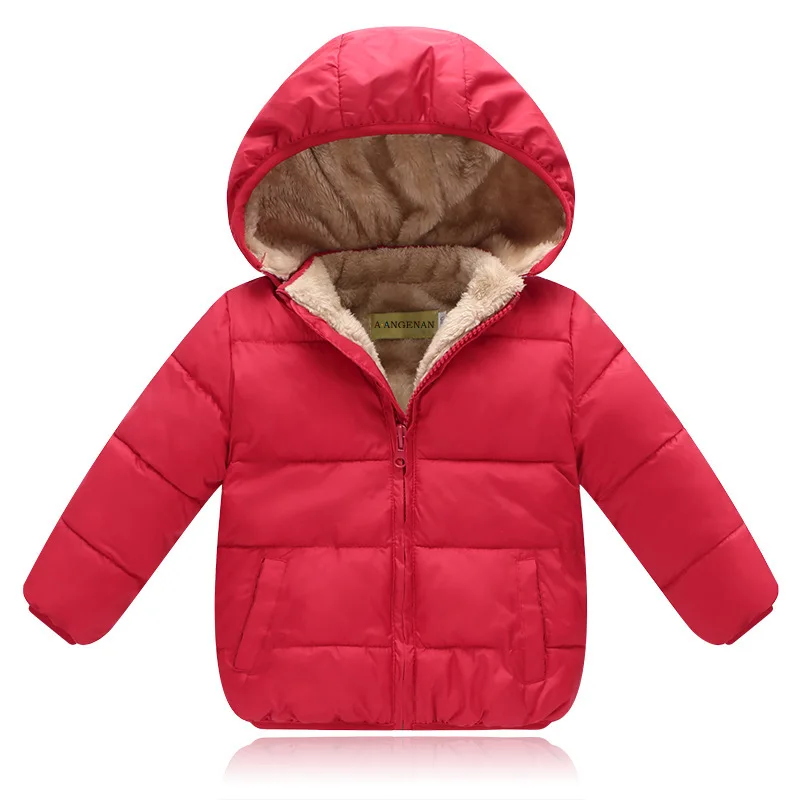 

2018 Winter New Kids Jacket Girls Boys Coat Warm Thick Velvet Children's Hooded Outerwear Jackets Cotton Infant Coat Clothing