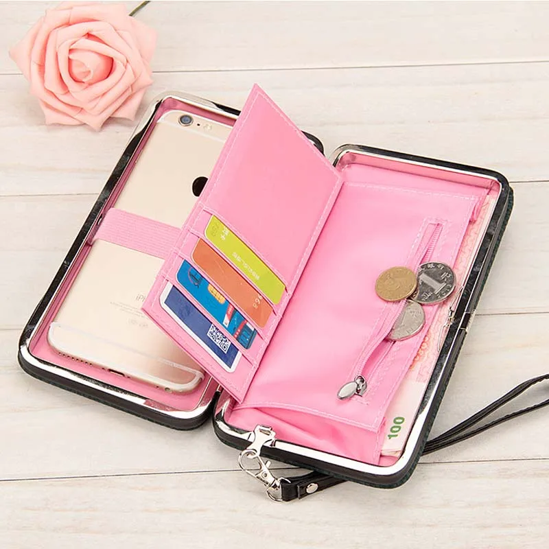 Роскошный женский кошелек, сумка для телефона, кожаный чехол для iPhone 8, 7, 6, 6s Plus, 5, для samsung Galaxy S7 Edge, S6, Xiaomi Redmi 3 S, Note3, 4, чехол