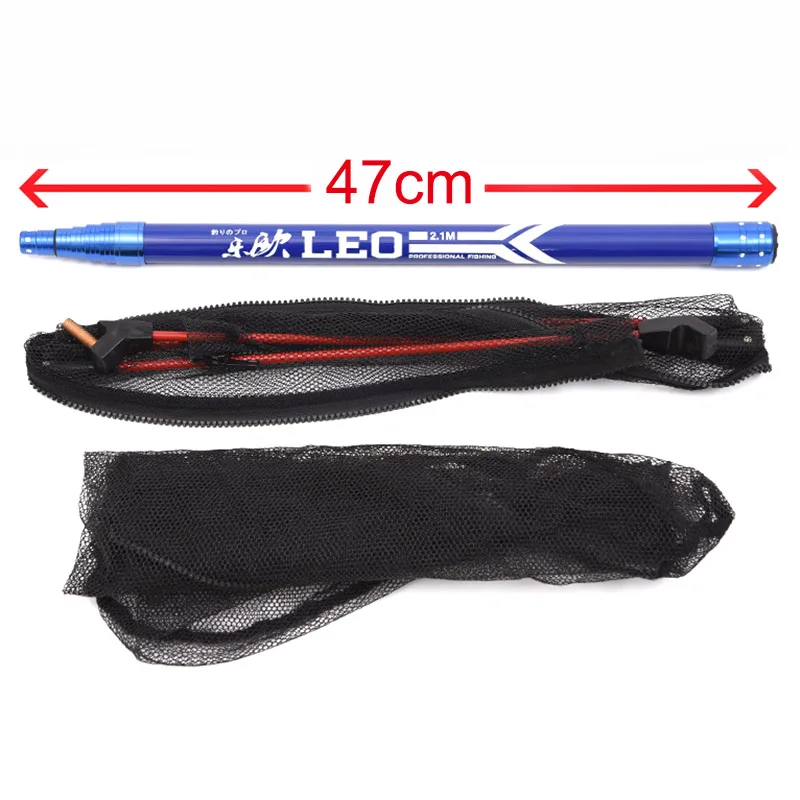 

Folding Fishing Dip Net Carbon Fiber Nylon Mesh Portable Fish Catching Nets Split Fishing Gear FH99