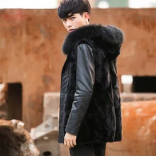 Европейская и американская модная мужская зимняя куртка, пальто, модный мужской жилет из искусственного меха, пальто T0585