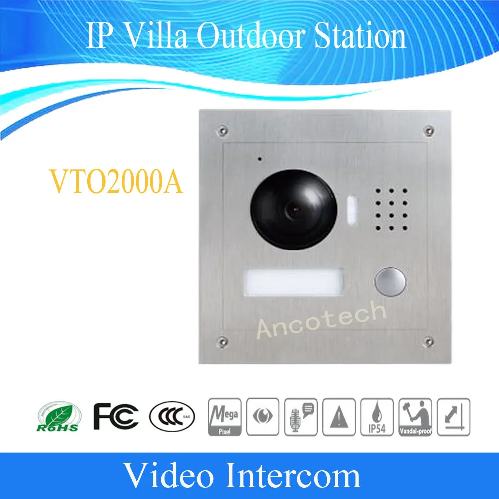 DAHUA домофон IP вилла Открытый станция IP54 IK07 ночное видение DHI-VTO2000A