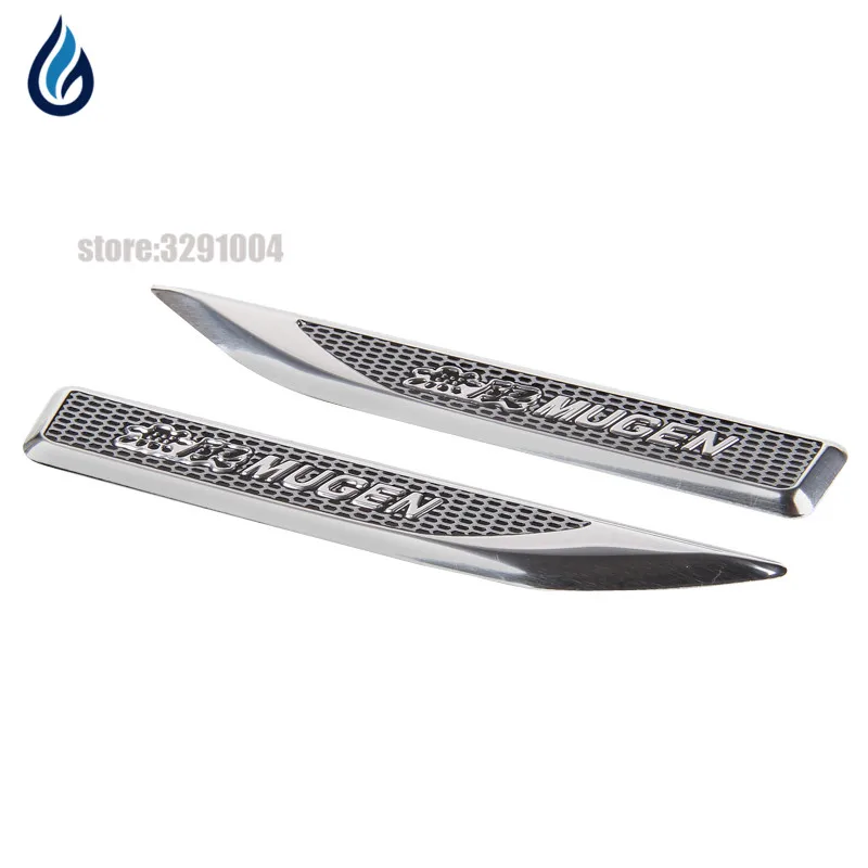 

For Honda Mugen Logo Accord Civic CRV Fit HR-V Vezel Odyssey City Jazz Jade Emblem Badge Decals 3D Metal Car Fender Side Sticker