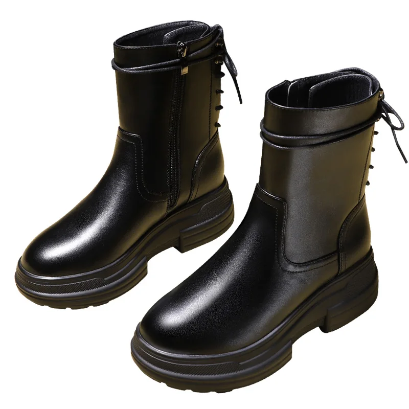 

Black Martin Boots female fall 2018 new Inverness Style student Korean edition short Barrel hundred thick Bottom boots