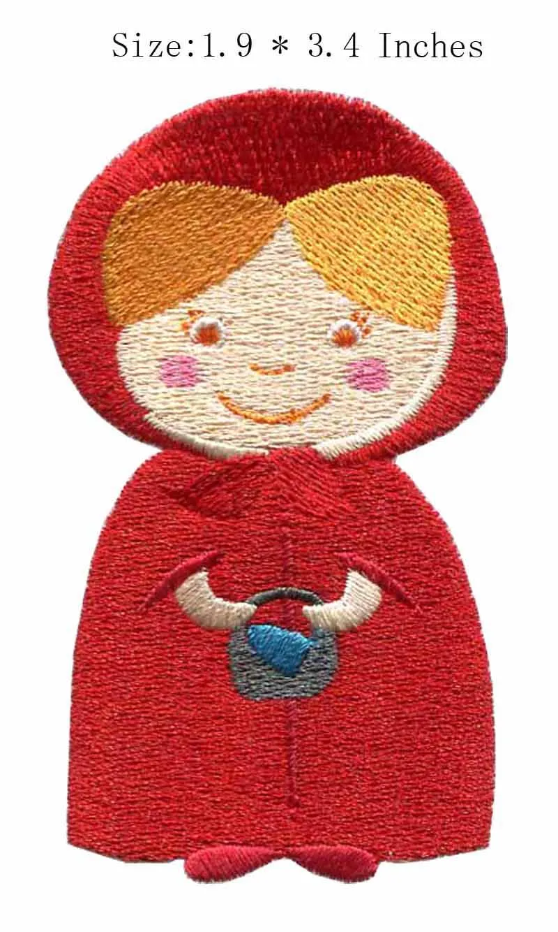 Girl in red embroidery patch 19 wide fashioncutecloth patchesin Girl in red embroidery patch 19 wide fashioncutecloth patchesin