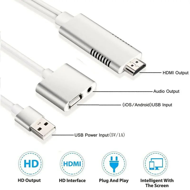Hdmi зеркальный смарт кабель Hdtv Av телефон к ТВ адаптер для Iphone Ipad|Беспроводные