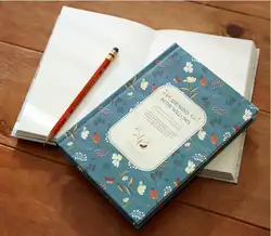 Твердый переплет цветочный ноутбук пустой плотная листов 13*18.5 см 288 P Творческий Sketchbook дневник 2017 корейский Модные подарки