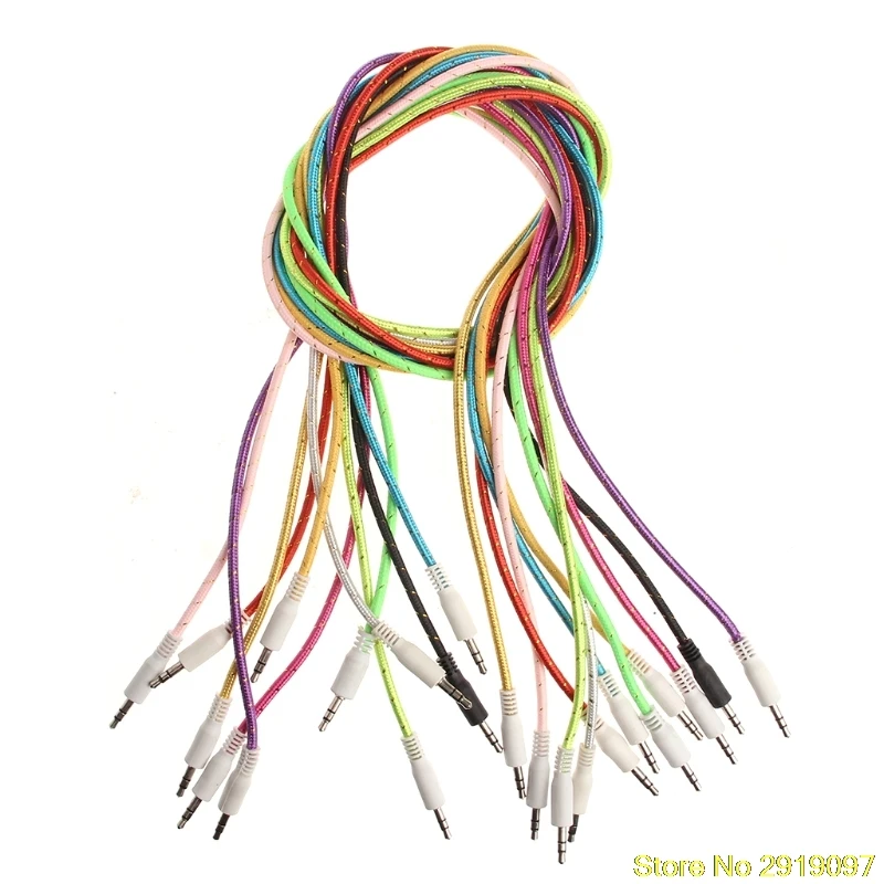 

3.5mm Jack Male To Male Audio Aux Nylon Braided Cable For Car Stereo MP3 Phone For portable CD players MP3 iPods