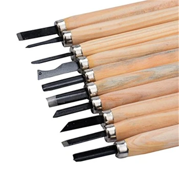 

10pcs/Set Hand Wood Carving Chisels Knife Tool for Basic Woodcut Working Clay Wax DIY Tools and Detailed Woodworking Hand Tools