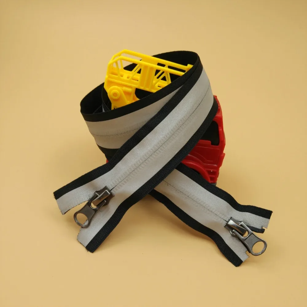 5 High Quality Reflective Nylon Open End Zipper 65cm 2Pcs Double