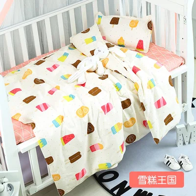 With Filling Pink Ice Cream Cot Bed Sheets Ropa De Cuna Cotton