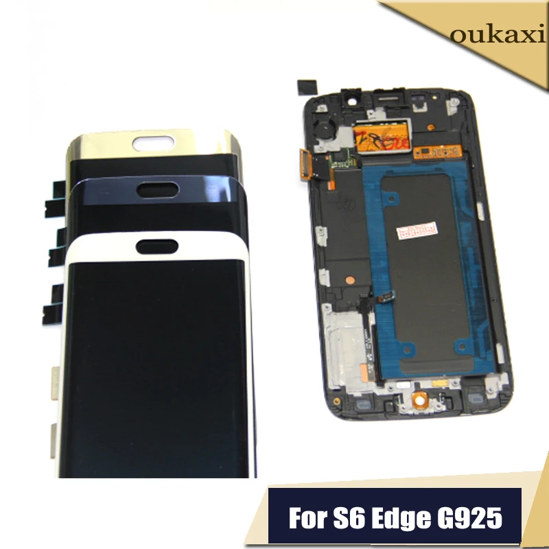 

For SAMSUNG Galaxy S6 edge LCD Display G925 G925I G925F Touch Screen Digitizer with Frame+tools Gold White Blue