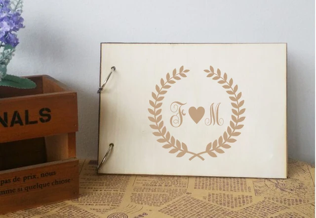 Personalized Rustic Guestbook Wreath Design Wooden Wedding Personalized Rustic Guestbook Wreath Design Wooden Wedding Bridal And Groom Photo Al Custom