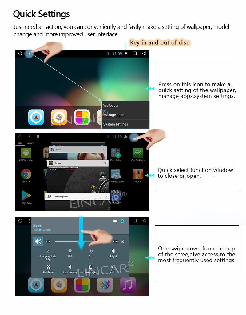 Sale Android 6.0 Car Stereo 2 Din Bluetooth Radio Support GPS Navigation 3G/4G/Wifi USB Mirrorlink Backup Camera Aux Radio Video DVD 4