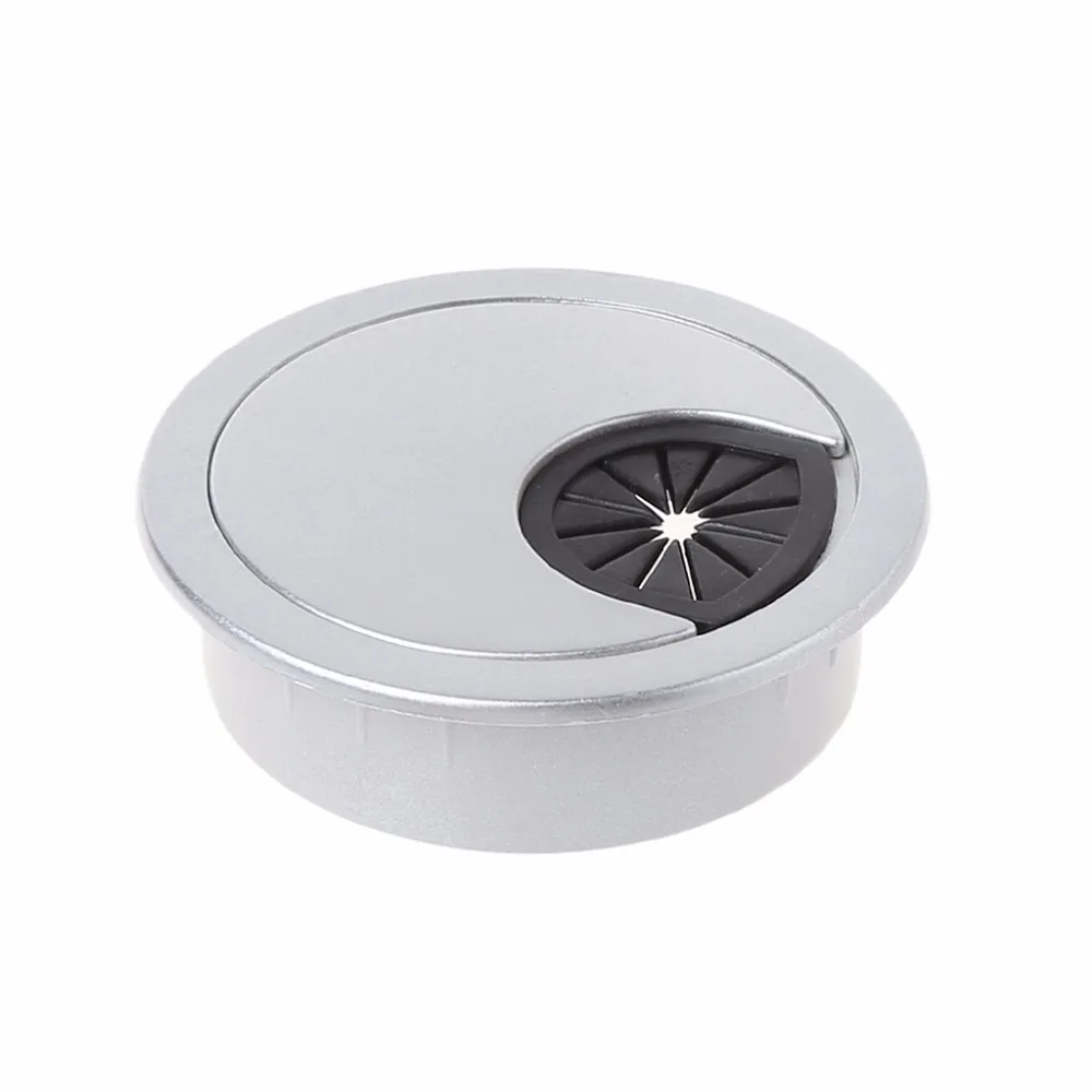

60mm Computer Desktop Plastic Cable Box Table Wire Outlet Round Port Hole Cover