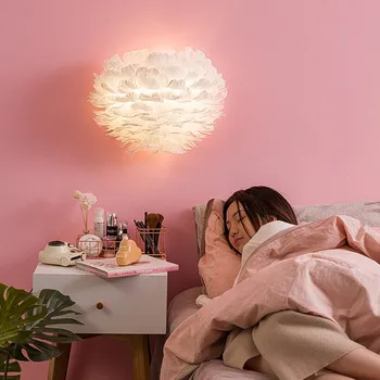 

Nordic feathers and warm clouds Wall lamps lights bathroom bedroom light led wall lights for home industrial decor bedroom lamp