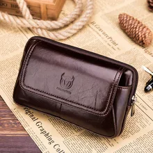 Мужской ремень из натуральной воловьей кожи BULL CAPTAIN, поясная сумка, повседневная сумка на бедро, маленькая сумка, мужской бренд, известный сотовый/мобильный чехол для телефона