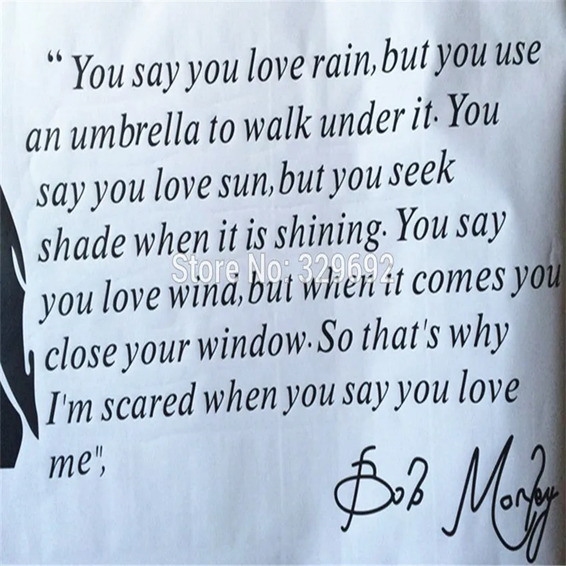 Наклейка на стену с изображением мыши zoom Bob Marley наклейка надписью You Love Rain