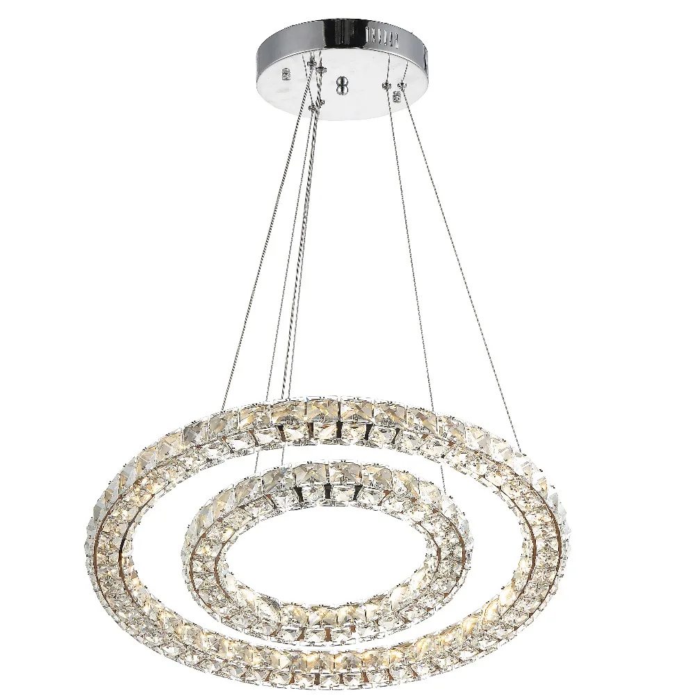 Хрустальные люстры, светильники, Современная хрустальная люстра, круглое кольцо, дизайн, подвесная люстра, осветительные лампы для столовой