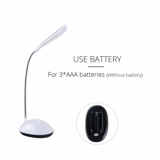 Table Lamp Battery Power Led Desk Leeslamp Light 4LEDs Flexible Adjustable Led Reading Book Light Eye Protection Study Lampen