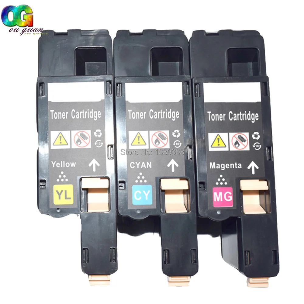 

3PK 6010 Color Toner Cartridge Cyan Magenta Yellow Comaptible For Xerox Phaser 6000 6010