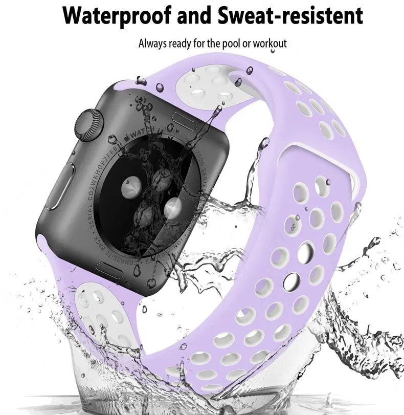 Спортивный ремешок для apple watch 5 4 3 44 мм 40 мм correa iwatch Nik series 4 3 2 1 42 мм/38 мм браслет ремешок для часов