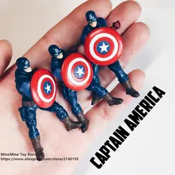 ZXZ Marvel Мстители 3 Капитан Америка 5 см фигурку положения аниме украшения коллекции модель Фигурка Игрушки для детей