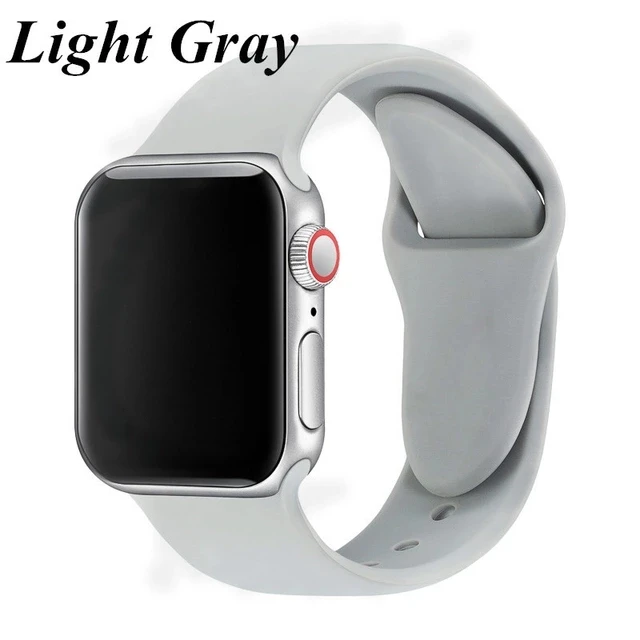 Band Für Apple Uhr Serie 3 2 1 38 MM 42 MM Weiche Silikon Atmungsaktive Ersatz Strap Sport Schleife für iwatch serie 4 40 MM 44 - Band Color: Light Gray