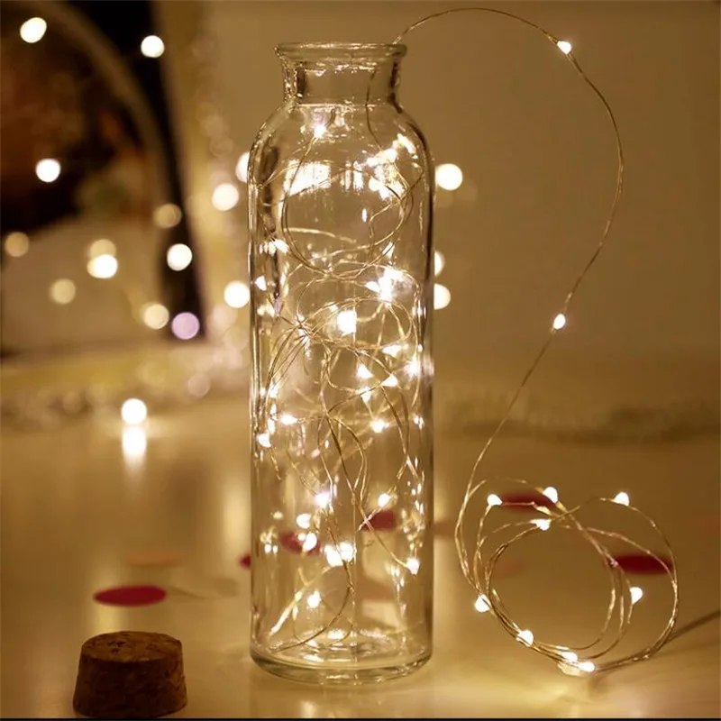

5PCS 1M 10 LED String Sliver Copper Wire Battery Micro LED string Light Party Wedding Xmas Christmas decoration Holiday lighting