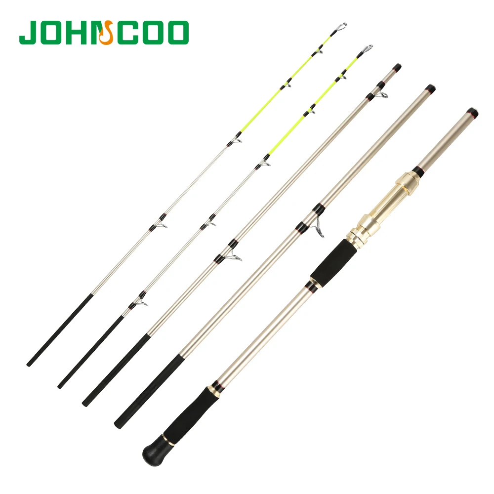 

JOHNCOO NEW Spinning Fishing Rod for Sea Big Game Max Power 15kg 4Sections H/XH 2Tips 2.4m 2.7m 3.0m Fishing Tackle
