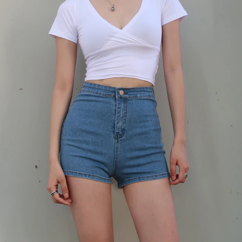 

Korean Women slim Classic Summer stretch hip Denim Shorts 2019 High Waist elasticity Casual Ladies Denim Shorts Jeans For Women
