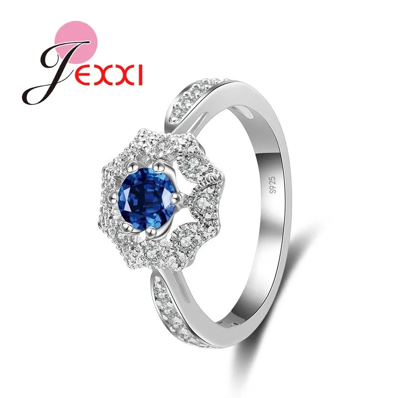 

Jemmin Hot Sale 1PC Trendy Silver Big Round Cut AAA Zircon Ring with Micro Paved CZ Wedding Rings for Brides Exquisite Jewelry