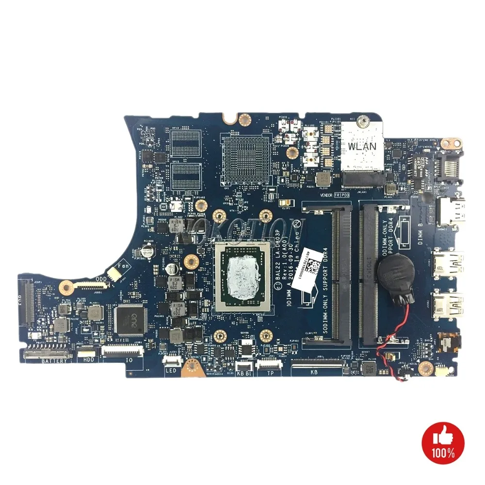 

NOKOTION CN-0N7GMF 0N7GMF N7GMF For DELL INSPIRON 5565 laptop motherboard BAL22 LA-D803P A12-9700P main board