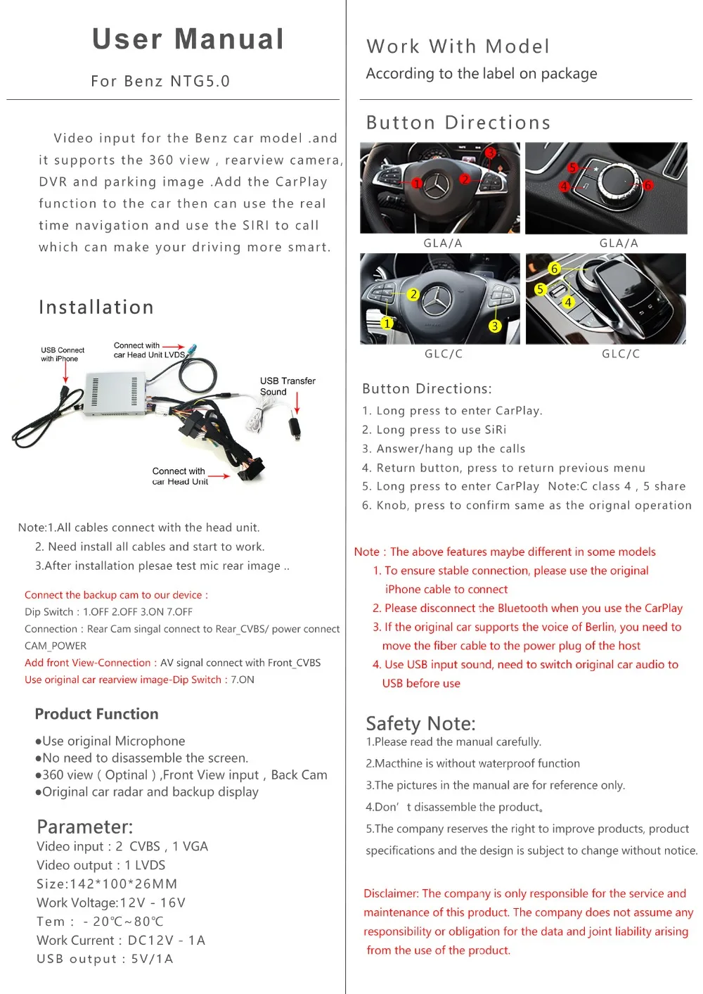 Benz NTG5.0English