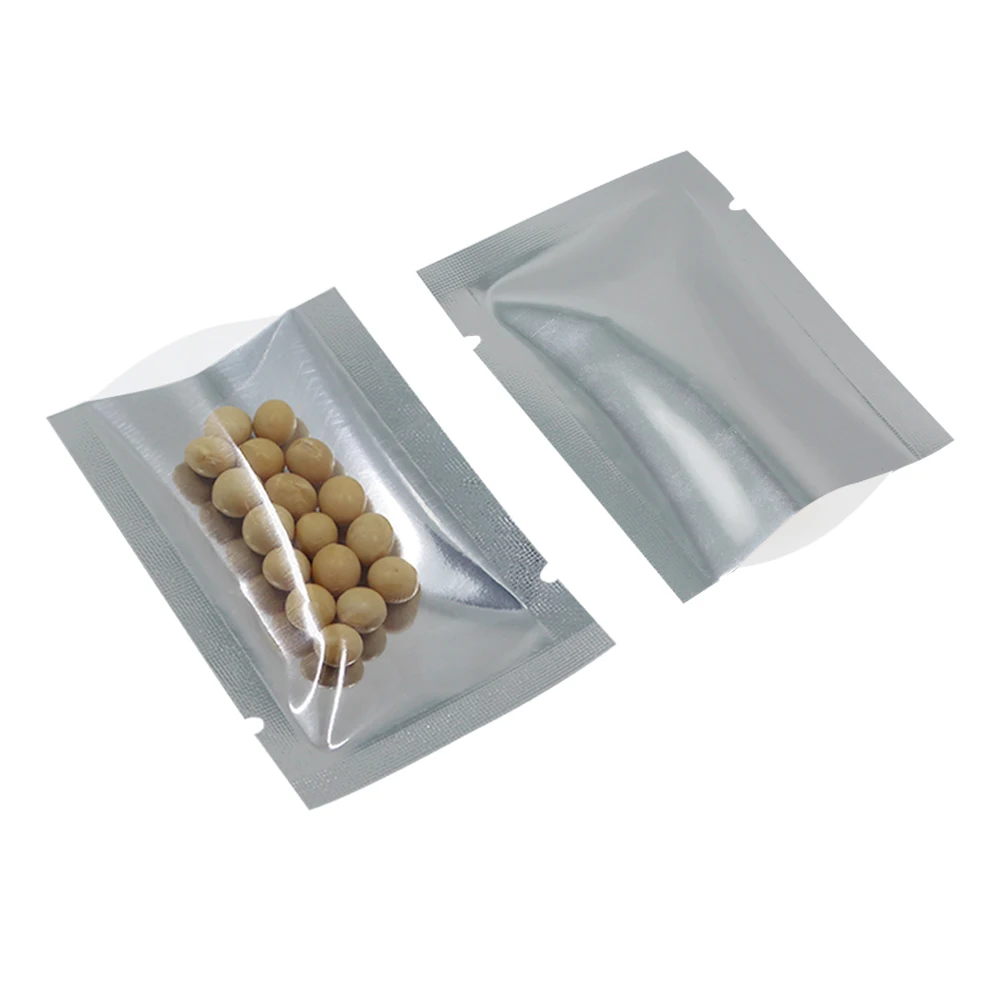 Clear Aluminum Mylar Foil Open Top Flat Bags Resealable Food Package Pouch Bags 