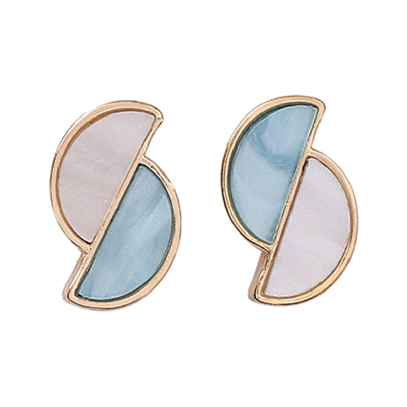 

2019 Creative Stud Earrings for Women Fashion Contrast Earrings Asymmetric Asymmetrical Brincos Summer pendientes mujer