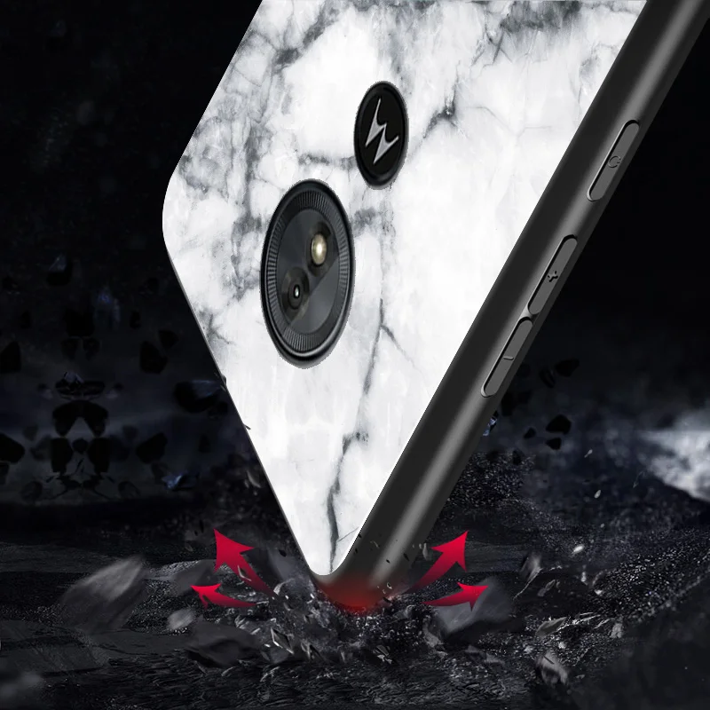 Чехол для Motorola Moto G6 Plus Роскошный Мраморный зернистый Твердый защитный чехол из