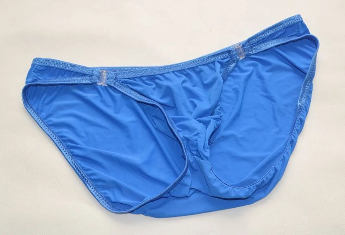 Men Sexy Underwear Briefs Translucent Buckles Large Size Low Waist