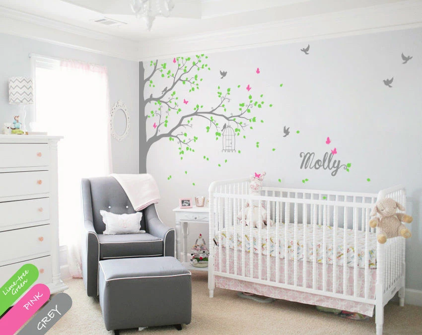 Custom Name Tree Wall Decals Decor Nursery Mural Children Custom Name Tree Wall Decals Decor Nursery Mural Children Room Stickers Diy Removable Wallpaper Size 69 3 94 5inches On Aliexpress Alibaba