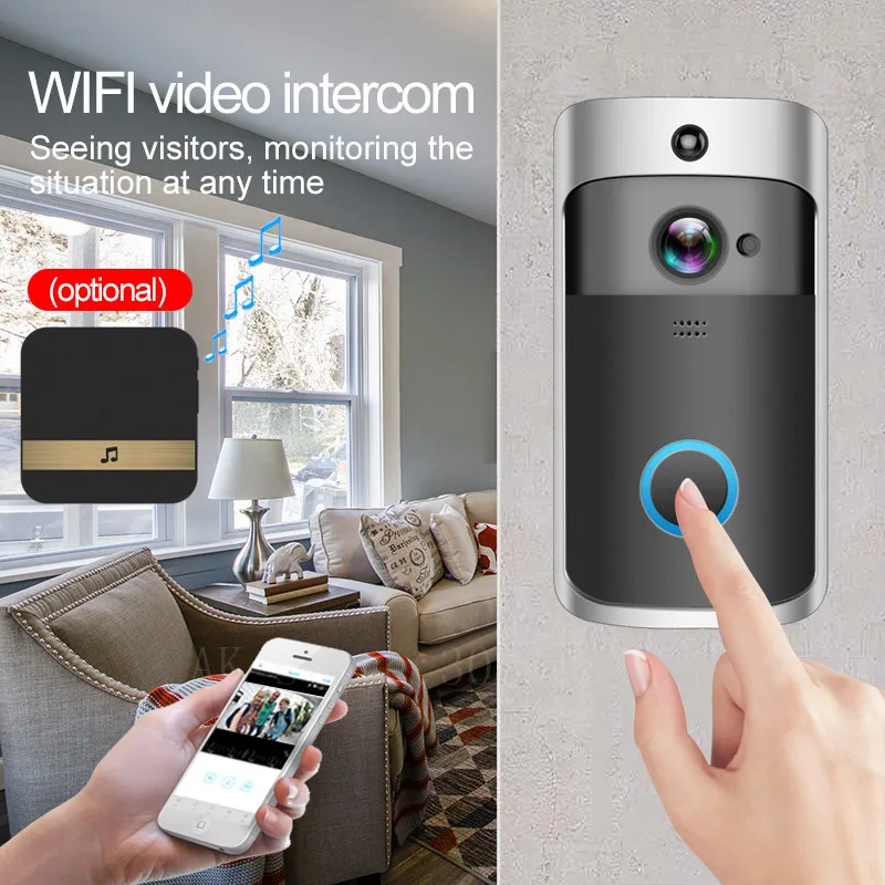 Denicer Smart ip видеосвязь wifi видео Кольцо телефон дверной звонок Cam беспроводная камера Wi-Fi для дверного звонка домашняя сигнализация