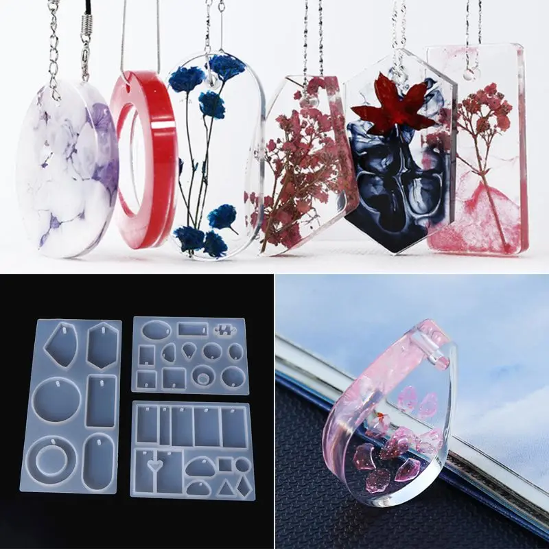 

1 Set Silicone Mold Combine DIY Jewelry Making Epoxy Resin Molds Geometric Mirror Crafts Handmade Pendant Cake Decoration