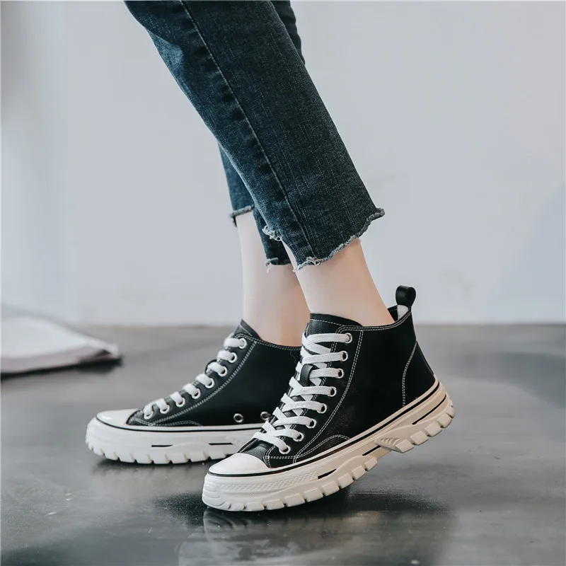 MARDEREE Genuine Leather Fashion Sneakers Soft Leather Casual Sports Shoes Woman Fashion Brand Sneakers Women White Shoes Black MARDEREE Genuine Leather Fashion Sneakers Soft Leather Casual Sports Shoes Woman Fashion Brand Sneakers Women White Shoes Black