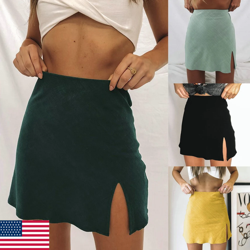Женская модная летняя Однотонная юбка с высокой талией, юбка для косплея, каваи, женские мини-юбки, короткая юбка, E1119