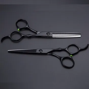 

professional Japan steel 6'' Hyun black hair scissors cutting barber makas haircut scissor thinning shears hairdressing scissors