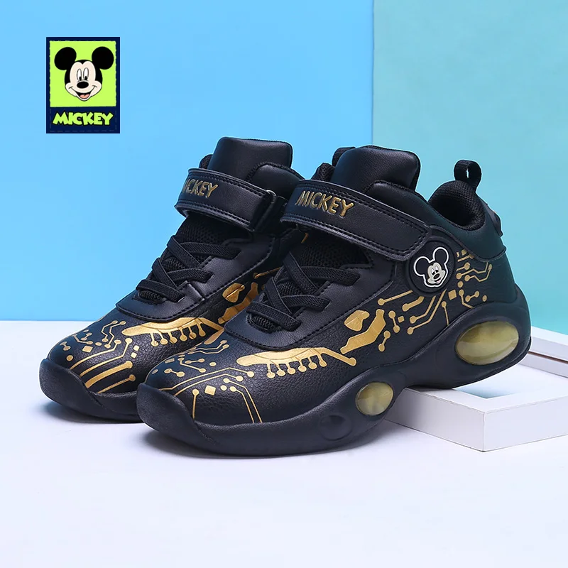 

Disney children's casual shoes Mickey spring autumn boys girls sport shoes breathable leather sneaker shoes for kids size 31-37