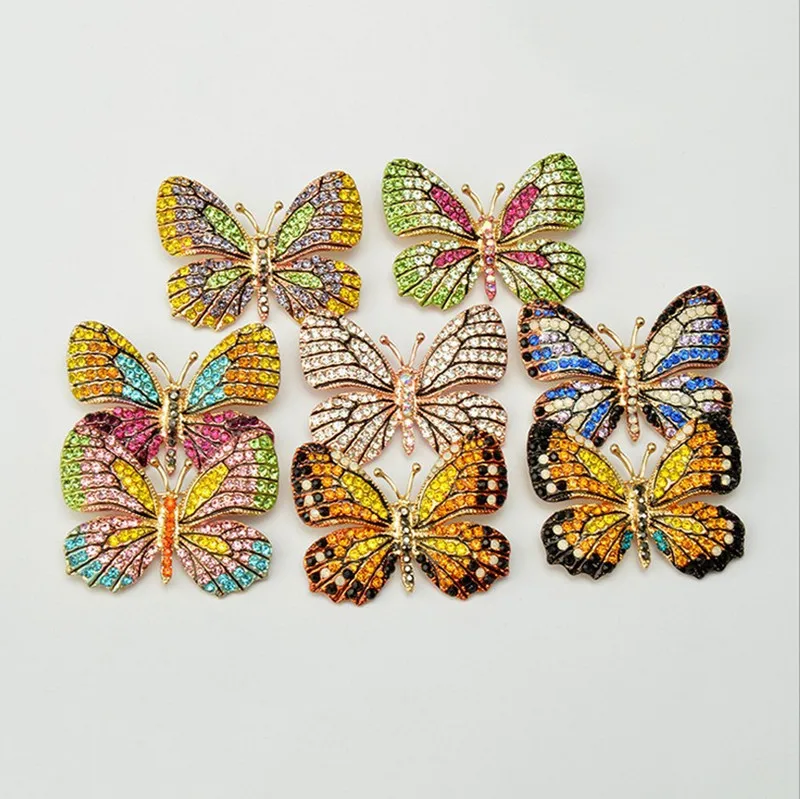 MZC модная цветная брошь в виде бабочки, свадебная брошь с кристаллами и стразами, брошь в виде насекомых, букет хиджаба, брошь на шарф, восемь цветов